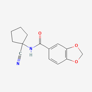 molecular formula C14H14N2O3 B2374313 N-(1-cyanocyclopentyl)-2H-1,3-benzodioxole-5-carboxamide CAS No. 1266925-13-6