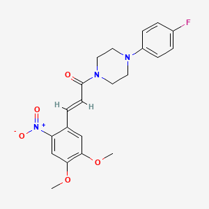 molecular formula C21H22FN3O5 B2374329 3-(4,5-Dimethoxy-2-nitrophenyl)-1-[4-(4-fluorophenyl)piperazino]-2-propen-1-one CAS No. 329080-31-1