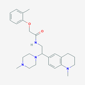 molecular formula C26H36N4O2 B2374342 N-(2-(1-methyl-1,2,3,4-tetrahydroquinolin-6-yl)-2-(4-methylpiperazin-1-yl)ethyl)-2-(o-tolyloxy)acetamide CAS No. 922064-05-9