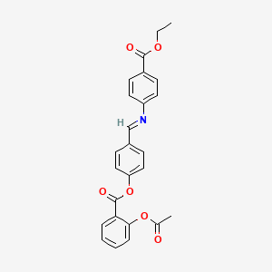 molecular formula C25H21NO6 B2374345 [4-[(4-Ethoxycarbonylphenyl)iminomethyl]phenyl] 2-acetyloxybenzoate CAS No. 611173-62-7