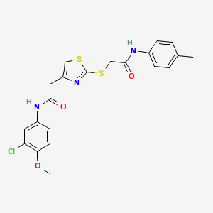 N-(3-chloro-4-methoxyphenyl)-2-(2-((2-oxo-2-(p-tolylamino)ethyl)thio)thiazol-4-yl)acetamide