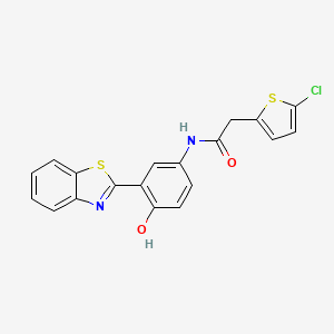 molecular formula C19H13ClN2O2S2 B2374373 N-(3-(benzo[d]thiazol-2-yl)-4-hydroxyphenyl)-2-(5-chlorothiophen-2-yl)acetamide CAS No. 921521-40-6