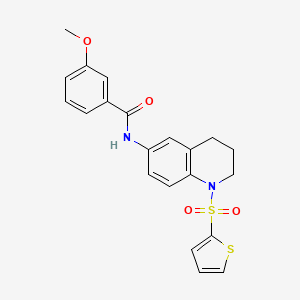 molecular formula C21H20N2O4S2 B2374378 3-甲氧基-N-(1-(噻吩-2-基磺酰)-1,2,3,4-四氢喹啉-6-基)苯甲酰胺 CAS No. 942006-87-3