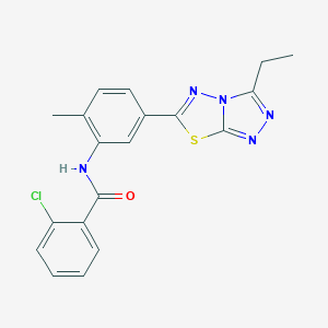 2-chloro-N-[5-(3-ethyl[1,2,4]triazolo[3,4-b][1,3,4]thiadiazol-6-yl)-2-methylphenyl]benzamide