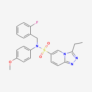 molecular formula C22H21FN4O3S B2374380 3-乙基-N-(2-氟苄基)-N-(4-甲氧基苯基)[1,2,4]三唑并[4,3-a]吡啶-6-磺酰胺 CAS No. 1251653-68-5