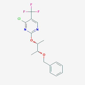 molecular formula C16H16ClF3N2O2 B2374390 2-[(1R,2R)-2-苄氧基-1-甲基-丙氧基]-4-氯-5-(三氟甲基)嘧啶 CAS No. 2306253-24-5