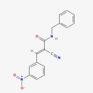 molecular formula C17H13N3O3 B2374404 (E)-N-benzyl-2-cyano-3-(3-nitrophenyl)prop-2-enamide CAS No. 857064-86-9