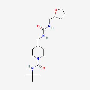 molecular formula C17H32N4O3 B2374413 N-(tert-butyl)-4-((3-((tetrahydrofuran-2-yl)methyl)ureido)methyl)piperidine-1-carboxamide CAS No. 2034571-94-1
