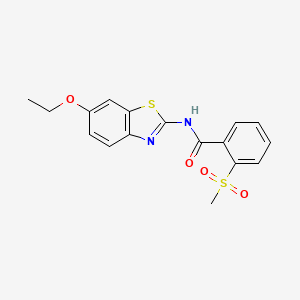 molecular formula C17H16N2O4S2 B2374423 N-(6-乙氧基苯并[d]噻唑-2-基)-2-(甲磺酰基)苯甲酰胺 CAS No. 896360-45-5