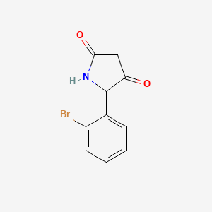 molecular formula C10H8BrNO2 B2374427 5-(2-Bromophenyl)pyrrolidine-2,4-dione CAS No. 1889412-61-6