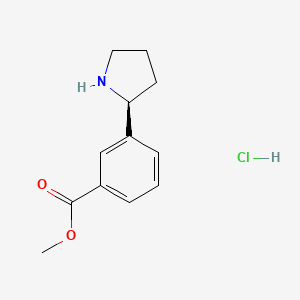 molecular formula C12H16ClNO2 B2374457 (S)-methyl 3-(pyrrolidin-2-yl)benzoate hydrochloride CAS No. 1381927-60-1