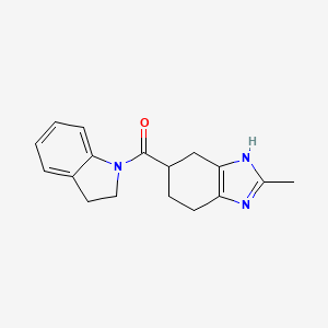 molecular formula C17H19N3O B2374468 indolin-1-yl(2-methyl-4,5,6,7-tetrahydro-1H-benzo[d]imidazol-5-yl)methanone CAS No. 2034473-82-8