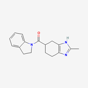 molecular formula C17H19N3O B2374468 インドリン-1-イル(2-メチル-4,5,6,7-テトラヒドロ-1H-ベンゾ[d]イミダゾール-5-イル)メタノン CAS No. 2034473-82-8