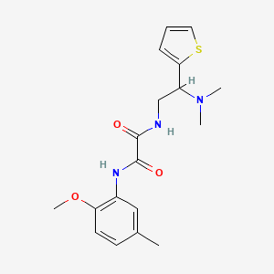 molecular formula C18H23N3O3S B2374469 N1-(2-(二甲基氨基)-2-(噻吩-2-基)乙基)-N2-(2-甲氧基-5-甲基苯基)草酰胺 CAS No. 941932-36-1