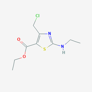 molecular formula C9H13ClN2O2S B2374472 Ethyl 4-(chloromethyl)-2-(ethylamino)-1,3-thiazole-5-carboxylate CAS No. 937598-02-2