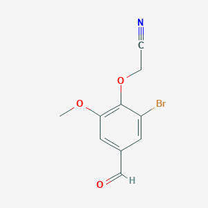 molecular formula C10H8BrNO3 B2374484 (2-溴-4-甲酰基-6-甲氧基苯氧基)乙腈 CAS No. 832674-68-7