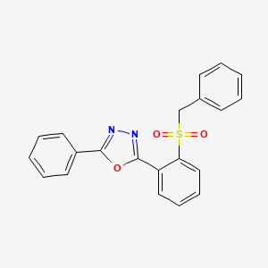 molecular formula C21H16N2O3S B2374485 Benzyl 2-(5-phenyl-1,3,4-oxadiazol-2-yl)phenyl sulfone CAS No. 339104-06-2
