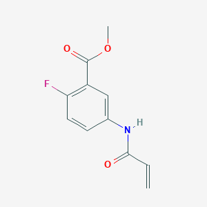 molecular formula C11H10FNO3 B2374486 2-氟-5-(丙-2-烯酰氨基)苯甲酸甲酯 CAS No. 1156699-72-7