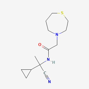 molecular formula C13H21N3OS B2374492 N-(1-cyano-1-cyclopropylethyl)-2-(1,4-thiazepan-4-yl)acetamide CAS No. 1797301-99-5