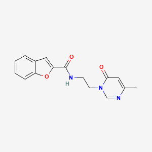 molecular formula C16H15N3O3 B2374499 N-(2-(4-methyl-6-oxopyrimidin-1(6H)-yl)ethyl)benzofuran-2-carboxamide CAS No. 1421477-29-3
