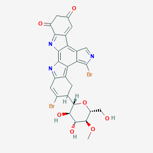 molecular formula C27H21Br2N3O7 B237450 5H-Indolo(2,3-a)pyrrolo(3,4-c)carbazole-5,7(6H)-dione, 1,11-dibromo-12,13-dihydro-12-(4-O-methyl-beta-D-glucopyranosyl)- CAS No. 137605-02-8