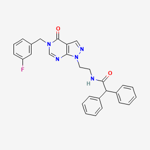 N-(2-(5-(3-fluorobenzyl)-4-oxo-4,5-dihydro-1H-pyrazolo[3,4-d]pyrimidin-1-yl)ethyl)-2,2-diphenylacetamide