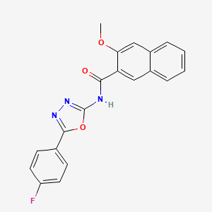 molecular formula C20H14FN3O3 B2374502 N-[5-(4-fluorophenyl)-1,3,4-oxadiazol-2-yl]-3-methoxynaphthalene-2-carboxamide CAS No. 865285-69-4