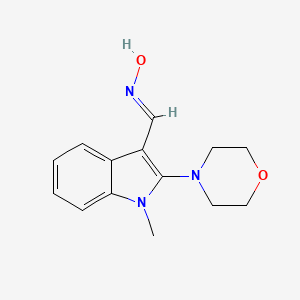 molecular formula C14H17N3O2 B2374518 1-甲基-2-吗啉基-1H-吲哚-3-甲醛肟 CAS No. 861212-45-5