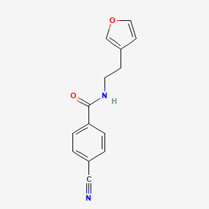 molecular formula C14H12N2O2 B2374523 4-Cyano-N-(2-(Furan-3-yl)ethyl)benzamid CAS No. 1428367-62-7