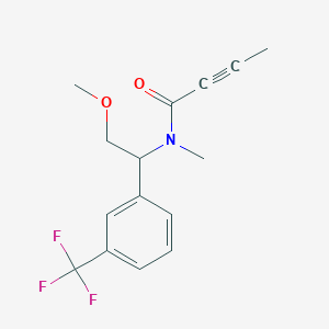 molecular formula C15H16F3NO2 B2374528 N-[2-Methoxy-1-[3-(trifluoromethyl)phenyl]ethyl]-N-methylbut-2-ynamide CAS No. 2411318-73-3