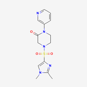 molecular formula C14H17N5O3S B2374549 4-[(1,2-二甲基-1H-咪唑-4-基)磺酰]-1-(吡啶-3-基)哌嗪-2-酮 CAS No. 2097911-68-5