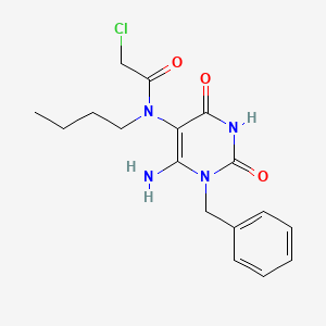 molecular formula C17H21ClN4O3 B2374553 N-(6-amino-1-benzyl-2,4-dioxo-1,2,3,4-tetrahydropyrimidin-5-yl)-N-butyl-2-chloroacetamide CAS No. 568557-43-7