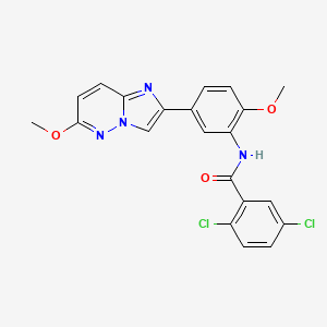 molecular formula C21H16Cl2N4O3 B2374558 2,5-二氯-N-(2-甲氧基-5-(6-甲氧基咪唑并[1,2-b]哒嗪-2-基)苯基)苯甲酰胺 CAS No. 952969-33-4