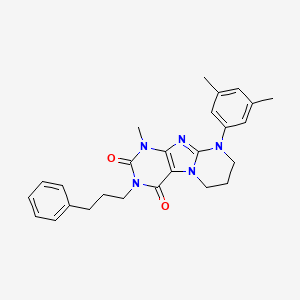 molecular formula C26H29N5O2 B2374568 9-(3,5-dimethylphenyl)-1-methyl-3-(3-phenylpropyl)-7,8-dihydro-6H-purino[7,8-a]pyrimidine-2,4-dione CAS No. 847377-03-1