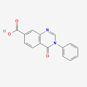 molecular formula C15H10N2O3 B2374570 4-Oxo-3-phenyl-3,4-dihydroquinazoline-7-carboxylic acid CAS No. 1010918-28-1