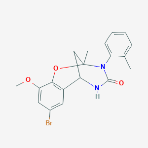 molecular formula C19H19BrN2O3 B2374572 8-Brom-10-Methoxy-2-Methyl-3-(o-Tolyl)-5,6-Dihydro-2H-2,6-Methanobenzo[g][1,3,5]oxadiazocin-4(3H)-on CAS No. 899986-86-8