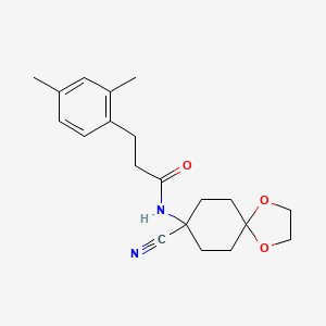 molecular formula C20H26N2O3 B2374584 N-{8-cyano-1,4-dioxaspiro[4.5]decan-8-yl}-3-(2,4-dimethylphenyl)propanamide CAS No. 1311976-30-3