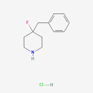 molecular formula C12H17ClFN B2374597 4-苄基-4-氟哌啶盐酸盐 CAS No. 1279870-78-8