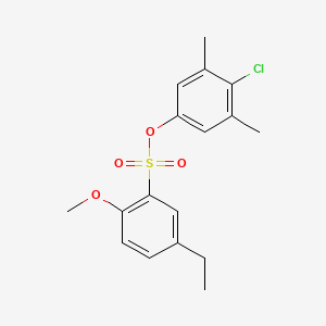 molecular formula C17H19ClO4S B2374600 (4-Chloro-3,5-dimethylphenyl) 5-ethyl-2-methoxybenzenesulfonate CAS No. 2361872-60-6