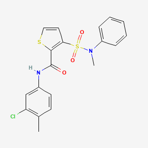 N-(3-chloro-4-methylphenyl)-3-[methyl(phenyl)sulfamoyl]thiophene-2-carboxamide