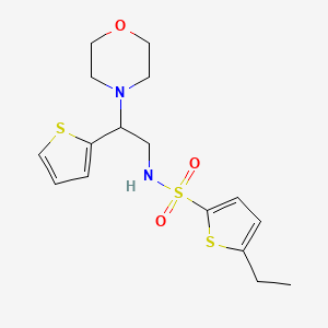 molecular formula C16H22N2O3S3 B2374646 5-ethyl-N-(2-morpholino-2-(thiophen-2-yl)ethyl)thiophene-2-sulfonamide CAS No. 899747-76-3