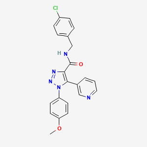 molecular formula C22H18ClN5O2 B2374649 N-(4-氯苄基)-1-(4-甲氧基苯基)-5-(吡啶-3-基)-1H-1,2,3-三唑-4-甲酰胺 CAS No. 1251623-42-3