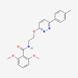 molecular formula C22H23N3O4 B2374654 2,6-dimethoxy-N-(2-((6-(p-tolyl)pyridazin-3-yl)oxy)ethyl)benzamide CAS No. 1005296-43-4