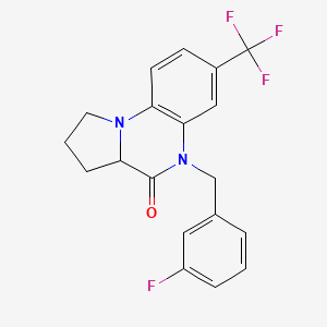 molecular formula C19H16F4N2O B2374656 5-(3-fluorobenzyl)-7-(trifluoromethyl)-1,2,3,3a-tetrahydropyrrolo[1,2-a]quinoxalin-4(5H)-one CAS No. 1008495-00-8