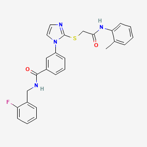 N-(2-fluorobenzyl)-3-(2-((2-oxo-2-(o-tolylamino)ethyl)thio)-1H-imidazol-1-yl)benzamide