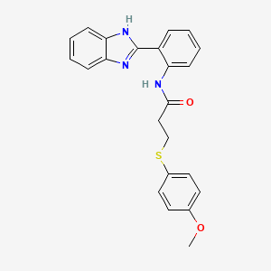 molecular formula C23H21N3O2S B2374668 N-(2-(1H-苯并[d]咪唑-2-基)苯基)-3-((4-甲氧基苯基)硫代)丙酰胺 CAS No. 942006-88-4