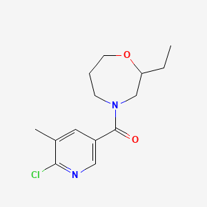 molecular formula C14H19ClN2O2 B2374684 4-(6-Chloro-5-methylpyridine-3-carbonyl)-2-ethyl-1,4-oxazepane CAS No. 2094263-43-9