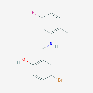 molecular formula C14H13BrFNO B2374692 4-Bromo-2-{[(5-fluoro-2-methylphenyl)amino]methyl}phenol CAS No. 868256-59-1