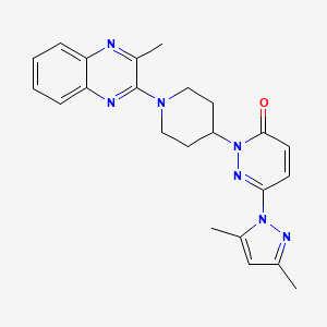 molecular formula C23H25N7O B2374702 6-(3,5-Dimethylpyrazol-1-yl)-2-[1-(3-methylquinoxalin-2-yl)piperidin-4-yl]pyridazin-3-one CAS No. 2380043-66-1