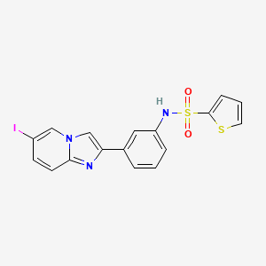 molecular formula C17H12IN3O2S2 B2374703 N-(3-{6-碘咪唑并[1,2-a]吡啶-2-基}苯基)噻吩-2-磺酰胺 CAS No. 685107-89-5